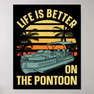 Best Pontoon Captain Art For Men Women Boating Pon Poster