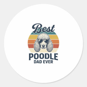 Best Poodle Dad Ever Vintage Engraved Dog Shirt_1 Classic Round Sticker