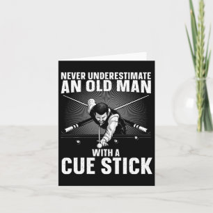 Best Pool Art For Men Grandpa Billiard Player Pool Card