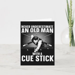 Best Pool Art For Men Grandpa Billiard Player Pool Card