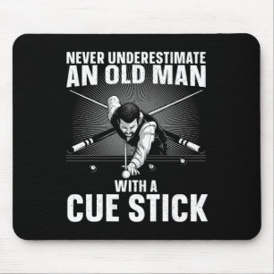 Best Pool Art For Men Grandpa Billiard Player Pool Mouse Mat
