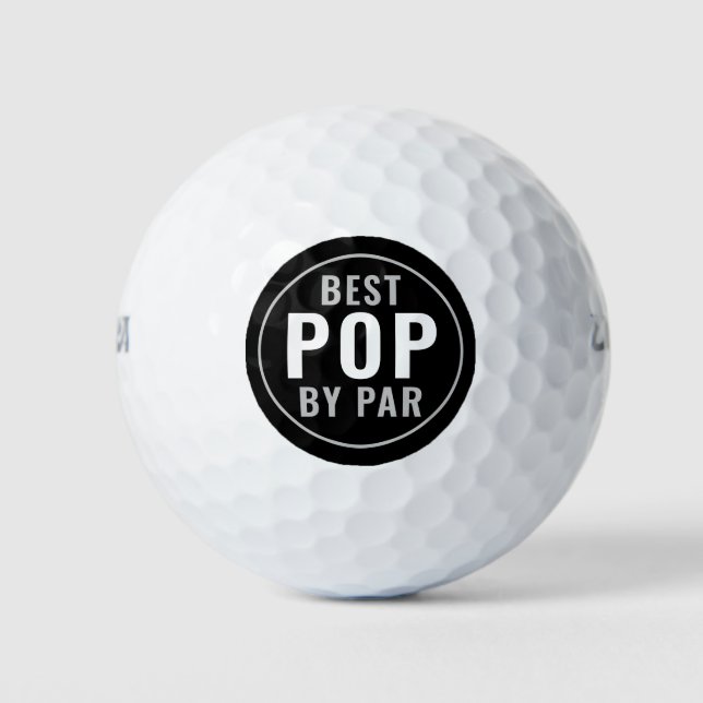 Best Pop  By Par Black And White Cool Golf Balls (Front)