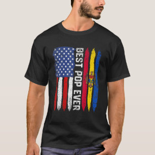 Best Pop Ever  Father's Day Moldova Us Flag T-Shirt