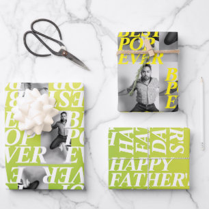 BEST POP EVER Funny Dad Photo Gift Wrapping Paper Sheet