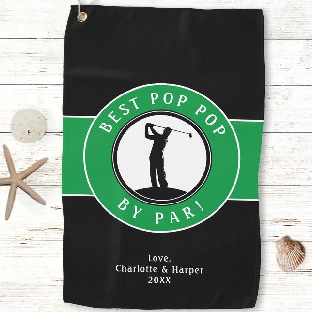 Best Pop Pop By Par Elegant Sports Golfer Custom Golf Towel (Best Pop Pop By Par Elegant Sports Golfer Custom Golf Towel)