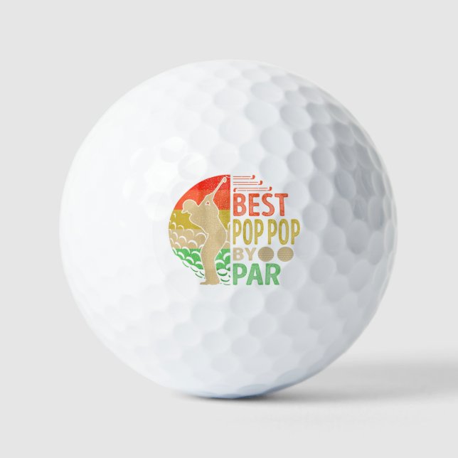 Best POP POP By Par Golf Golfer Golf Balls (Front)