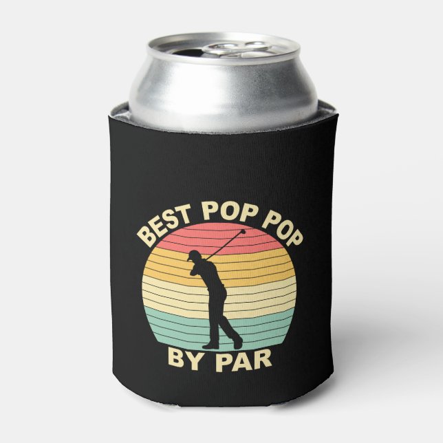 Best Pop Pop By Par - Golfing Can Cooler (Can Front)
