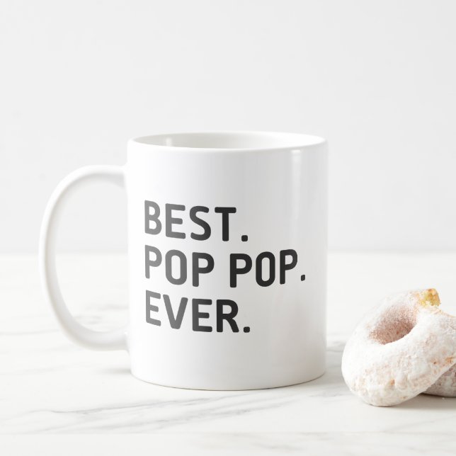 Best Pop Pop Ever Funny Grandfather Coffee Mug (With Donut)
