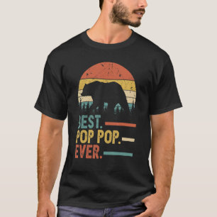 Best Pop Pop Ever Men Vintage Retro Bear Decor Gra T-Shirt