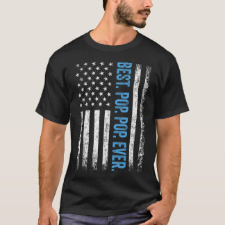Best Pop Pop Ever Vintage American Flag Fathers T-Shirt