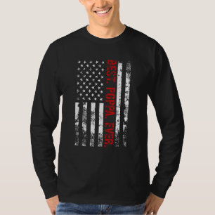 Best Poppa Ever America Flag For Men Father's Day T-Shirt