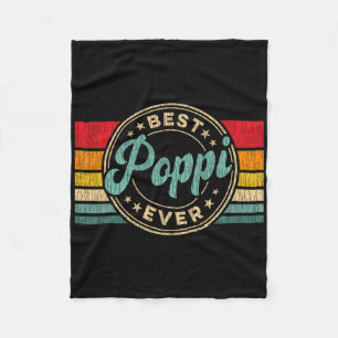 Best Poppi Ever Vintage Retro Father&#; s Day Gift Fleece Blanket