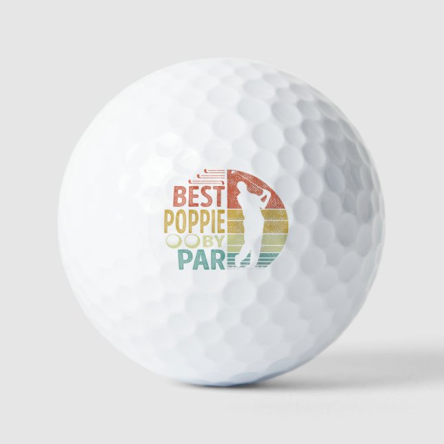 Best POPPIE By Par Golf Golfer Golf Balls (Front)
