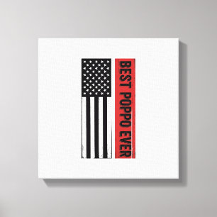 Best Poppo Ever Patriotic Flag Vintage Graphic_1 Canvas Print