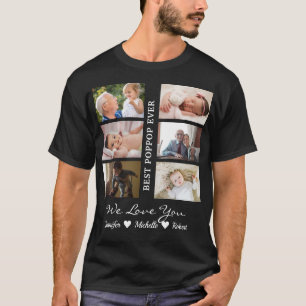 Best Poppop Ever Custom Photos Grandchildren Name T-Shirt