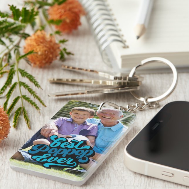 Best Poppop Ever | Grandpa Photo Key Ring (Front Right)