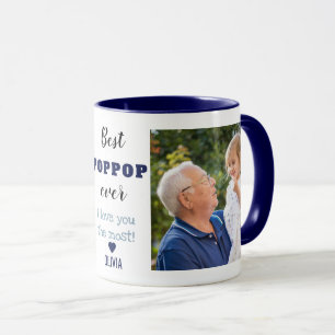 Best Poppop Ever Love You  2 Photo  Collage Blue   Mug