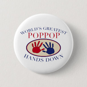 Best PopPop Hands Down 6 Cm Round Badge