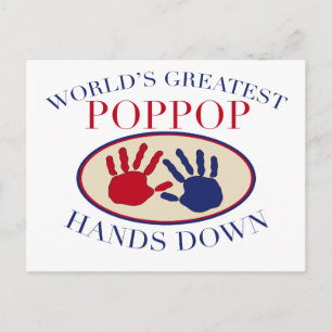 Best PopPop Hands Down Postcard