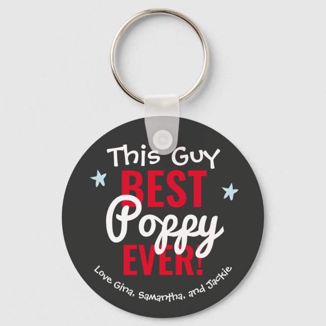 Best Poppy Ever Custom Name Key Ring (Front)