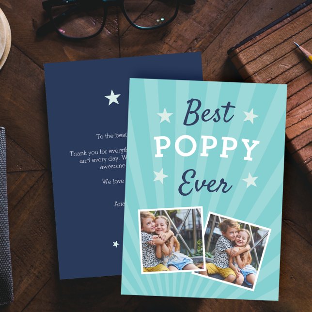 Best Poppy Ever | Father's Day Flat Photo Card