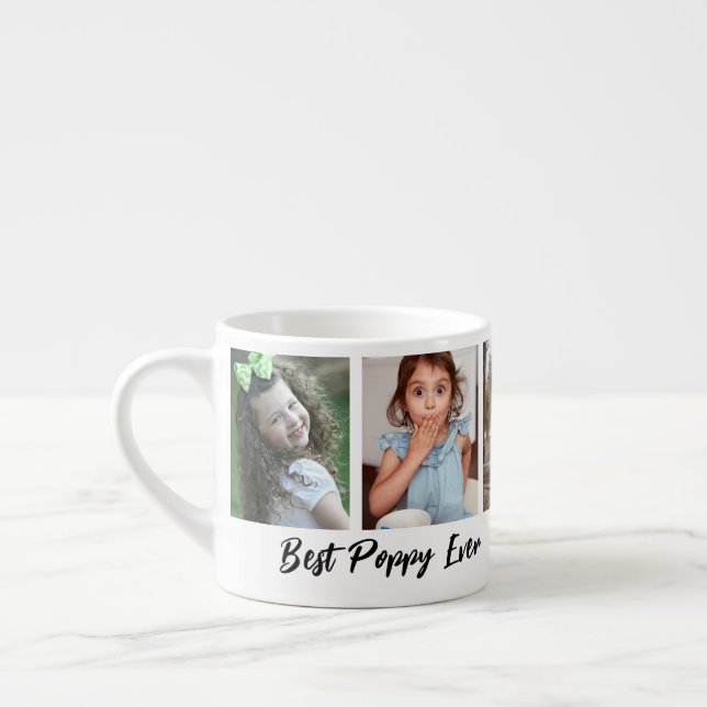 Best Poppy Ever Grandchildren 5 Photo Collage Espresso Cup (Left)