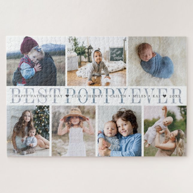 Best Poppy Ever | Grandchildren Photo Collage Jigsaw Puzzle (Horizontal)