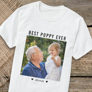 Best Poppy Ever Grandfather And Grandkid Photo T-Shirt