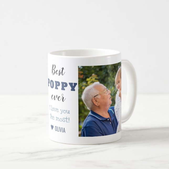 Best Poppy Ever Love You Most 2 Photo Coffee Mug (Front Right)