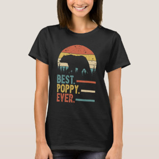 Best Poppy Ever Men Vintage Retro Bear Decor Grand T-Shirt