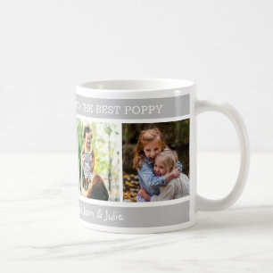 Best Poppy Happy Father's Day  4 Photo Collage  Coffee Mug
