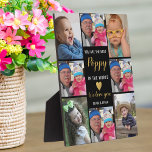 Best Poppy In The World 8 Photo Collage Black Gold Plaque<br><div class="desc">Black and gold photo collage plaque for the best poppy in the world. Personalise with 8 pictures and names of grandkids.</div>