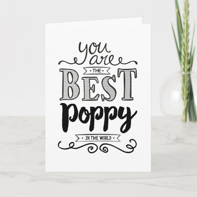 Best Poppy in the World Birthday Card (Front)