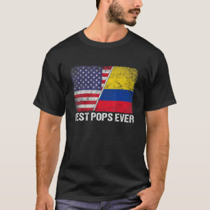 Best Pops Ever Father's Day Colombia Us Flag T-Shirt