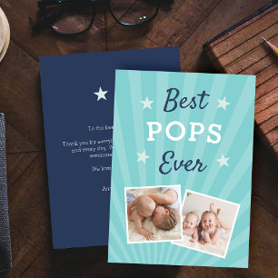Best Pops Ever   Father's Day Flat Photo Card