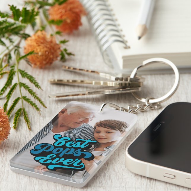 Best Pops Ever | Grandpa Photo Key Ring (Front Right)
