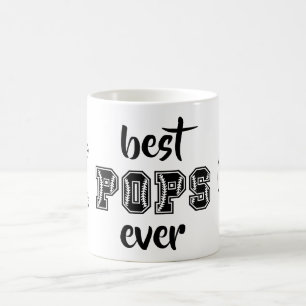 Best Pops Ever Personalised Baseball Theme Coffee Mug