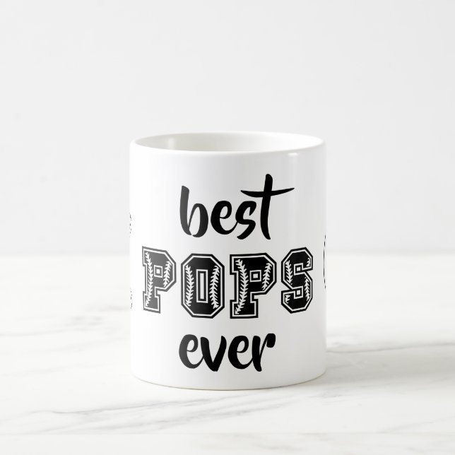 Best Pops Ever Personalised Baseball Theme Coffee Mug (Center)