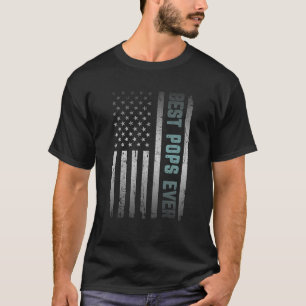 Best POPS Ever With US American Flag Father s Day T-Shirt