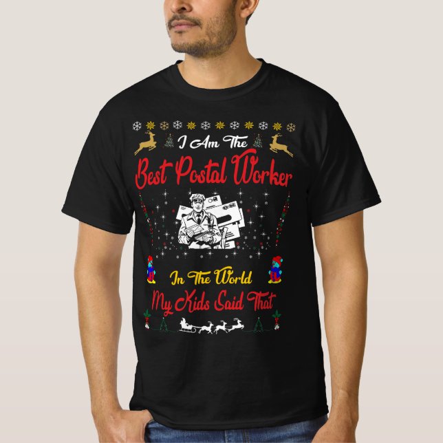 Best Postal Worker Christmas T-Shirt (Front)