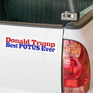 Best POTUS Ever Donald Trump red blue Bumper Sticker