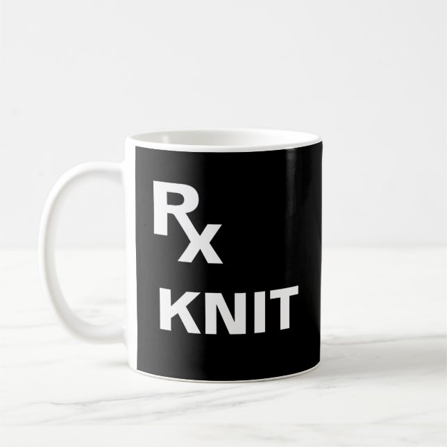 Best Prescription - "RX KNIT" - YARN CRAFT Coffee Mug (Left)