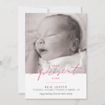Best Present Ever Birth Announcement - Red