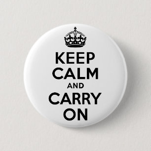Best Price Keep Calm And Carry On Black 6 Cm Round Badge