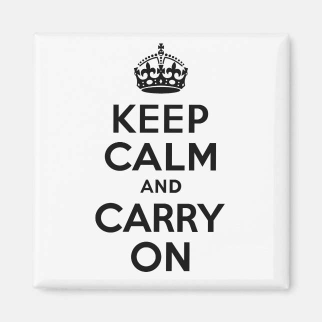 Best Price Keep Calm And Carry On Black and White Magnet (Front)