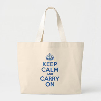 Best Price Keep Calm And Carry On Blue Large Tote Bag