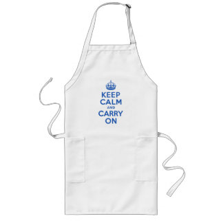 Best Price Keep Calm And Carry On Blue Long Apron