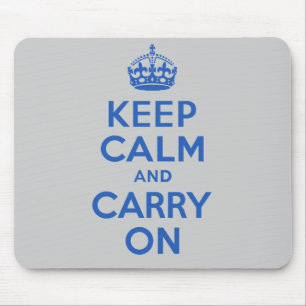 Best Price Keep Calm And Carry On Blue Mouse Mat