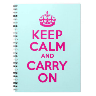 Best Price Keep Calm And Carry On Hot Pink & Teal Notebook