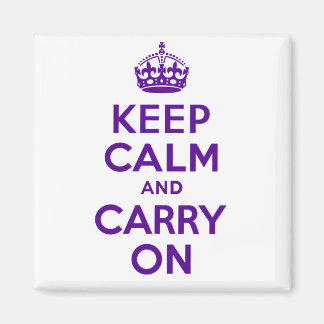 Best Price Keep Calm And Carry On Purple and White Magnet